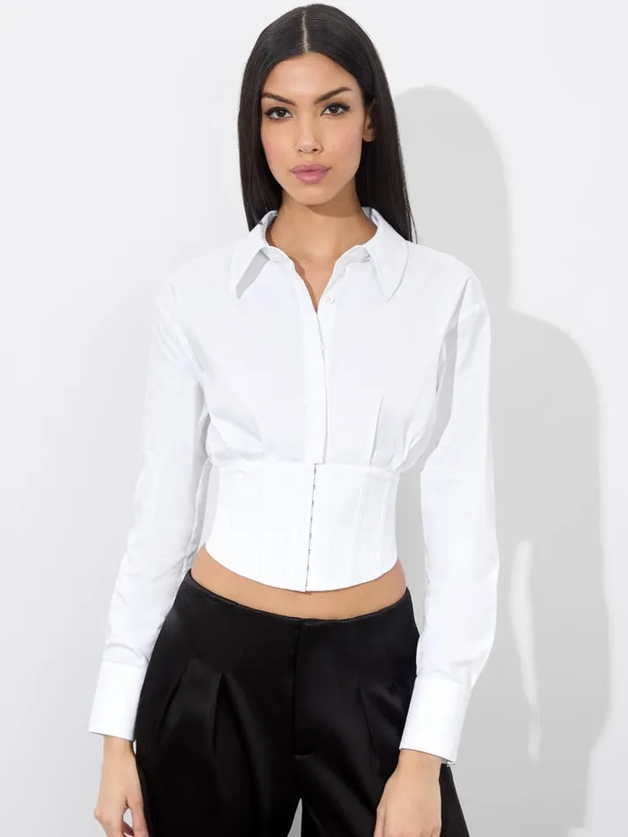 Alice Olivia TOPS WOMEN EDIE CORSET TOP Off White