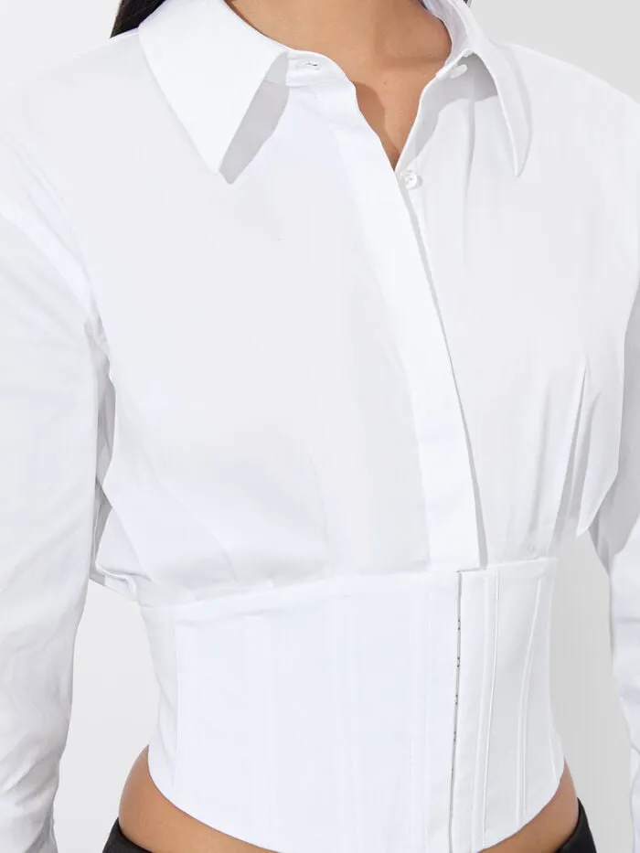Alice Olivia TOPS WOMEN EDIE CORSET TOP Off White