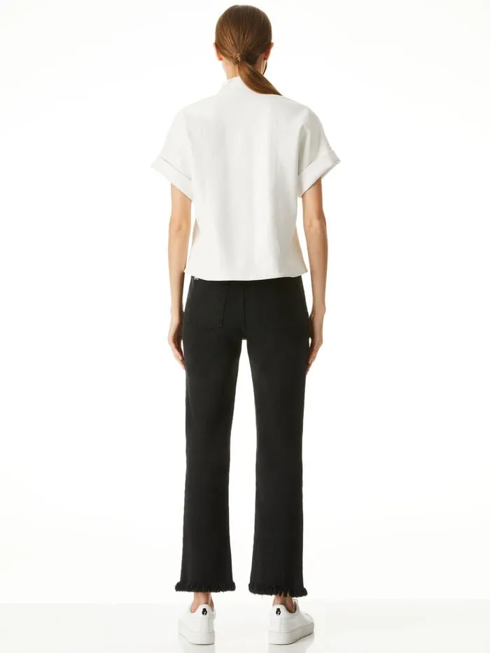 Alice Olivia TOPS WOMEN EDYTH VEGAN TOP Off White