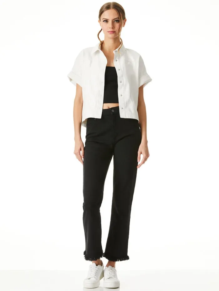 Alice Olivia TOPS WOMEN EDYTH VEGAN TOP Off White