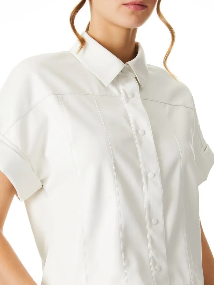 Alice Olivia TOPS WOMEN EDYTH VEGAN TOP Off White