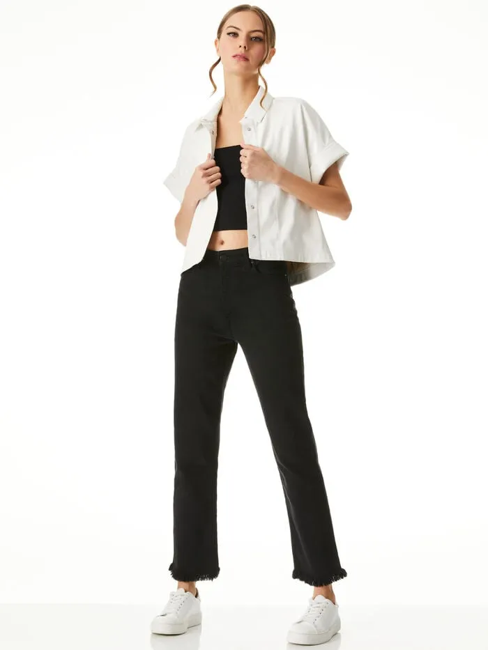 Alice Olivia TOPS WOMEN EDYTH VEGAN TOP Off White