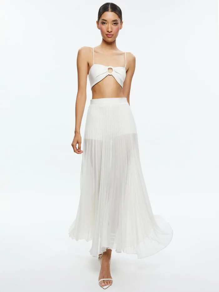 Alice Olivia TOPS WOMEN ESSIE VEGAN LEATHER BRA TOP Off White