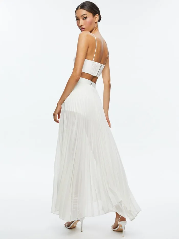 Alice Olivia TOPS WOMEN ESSIE VEGAN LEATHER BRA TOP Off White