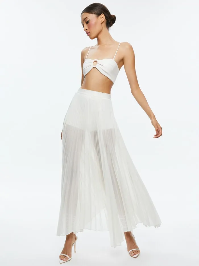 Alice Olivia TOPS WOMEN ESSIE VEGAN LEATHER BRA TOP Off White