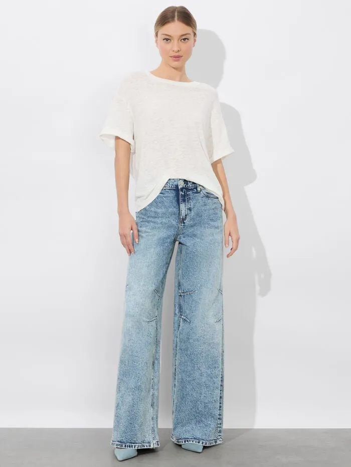 Alice Olivia TOPS WOMEN EVAN OVERSIZED TEE Off White
