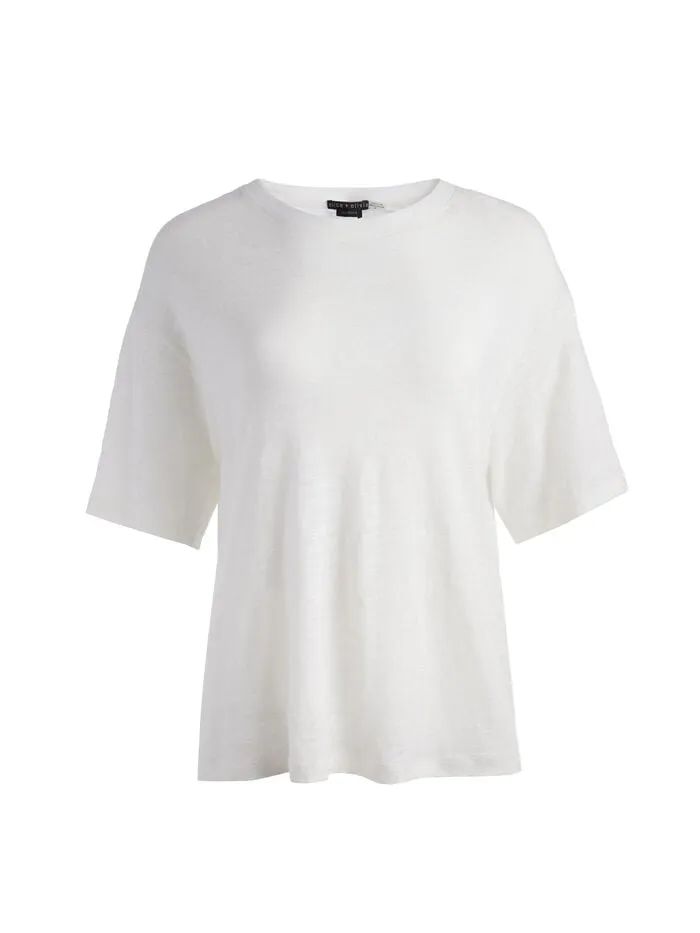 Alice Olivia TOPS WOMEN EVAN OVERSIZED TEE Off White
