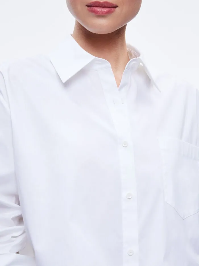 Alice Olivia TOPS WOMEN FINELY CROPPED BUTTON DOWN Off White