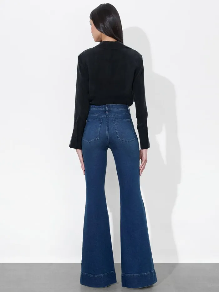 Alice Olivia TOPS WOMEN HANNON TIE FRONT BLOUSE Black