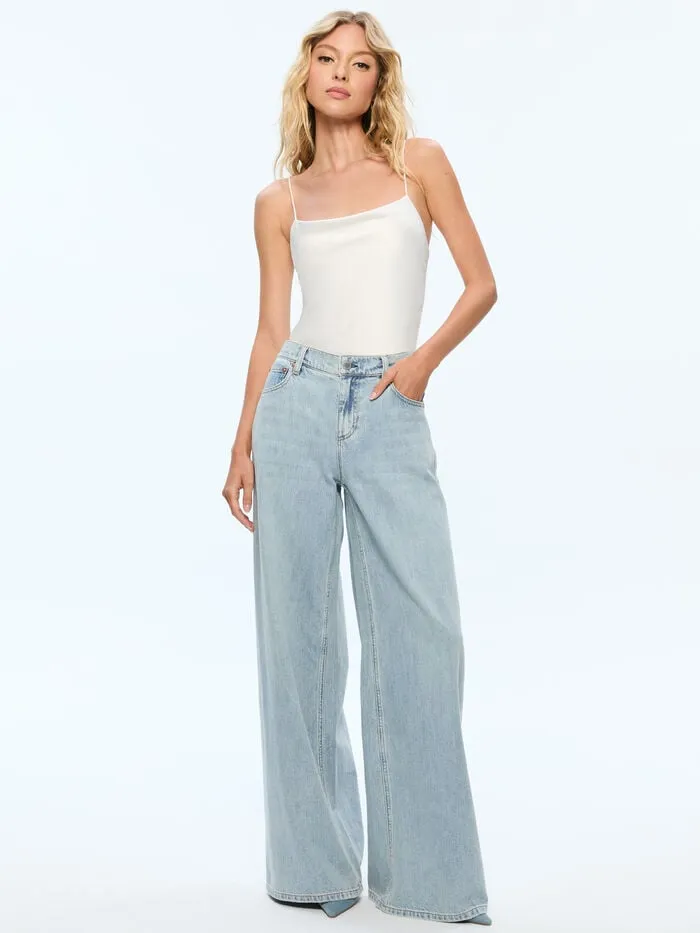 Alice Olivia TOPS WOMEN HARMON BODYSUIT Off White