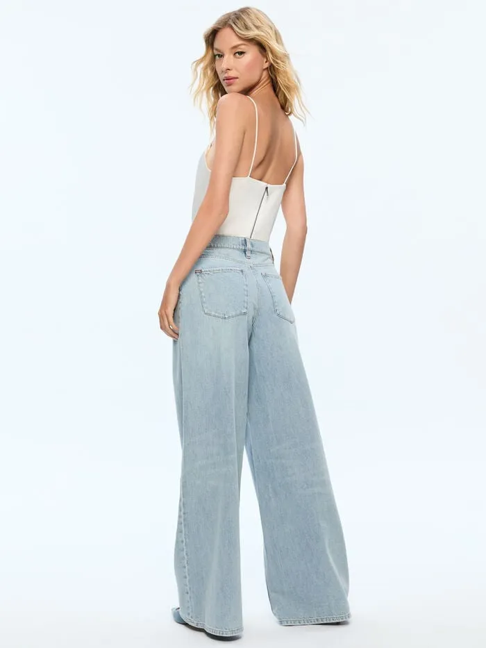 Alice Olivia TOPS WOMEN HARMON BODYSUIT Off White