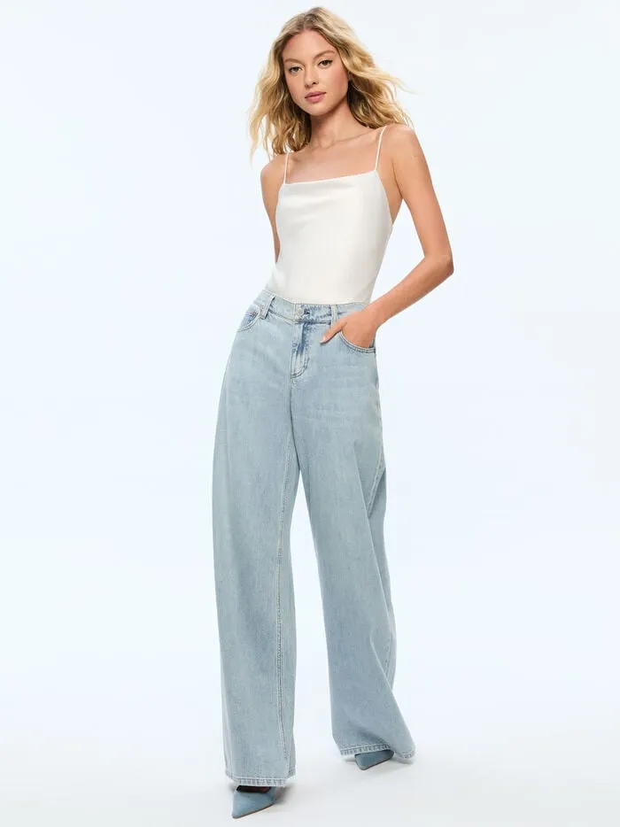 Alice Olivia TOPS WOMEN HARMON BODYSUIT Off White