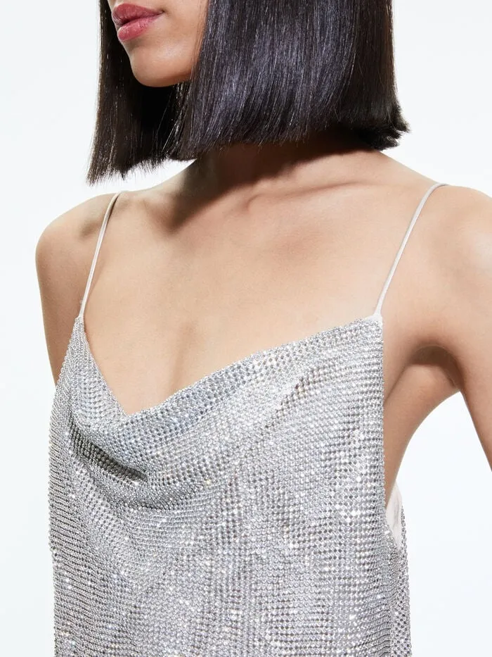 Alice Olivia TOPS WOMEN HARMON CRYSTAL TANK Silverandchainmail