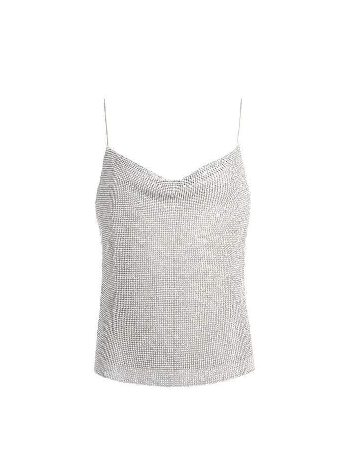 Alice Olivia TOPS WOMEN HARMON CRYSTAL TANK Silverandchainmail