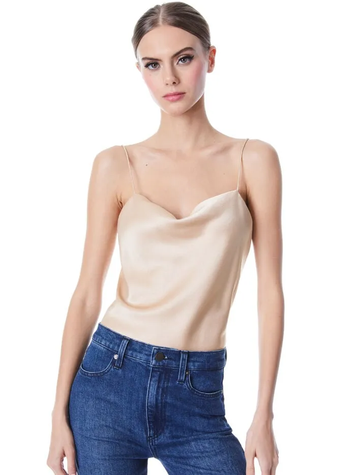 Alice Olivia TOPS WOMEN HARMON SLIP TANK Almond