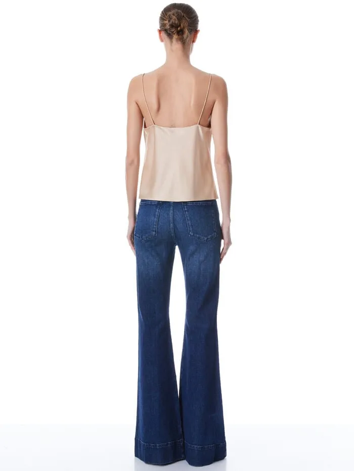 Alice Olivia TOPS WOMEN HARMON SLIP TANK Almond