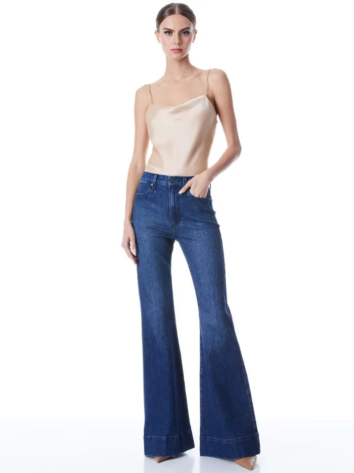 Alice Olivia TOPS WOMEN HARMON SLIP TANK Almond
