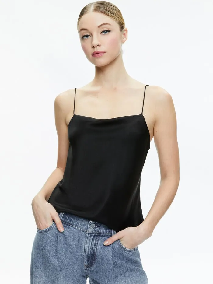 Alice Olivia TOPS WOMEN HARMON SLIP TANK Black