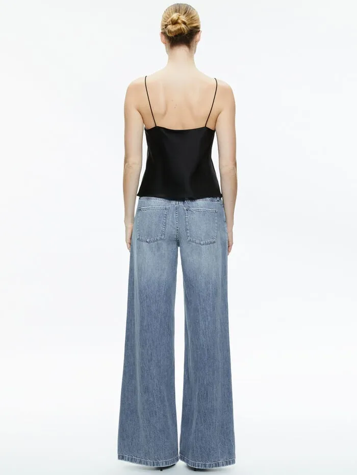 Alice Olivia TOPS WOMEN HARMON SLIP TANK Black