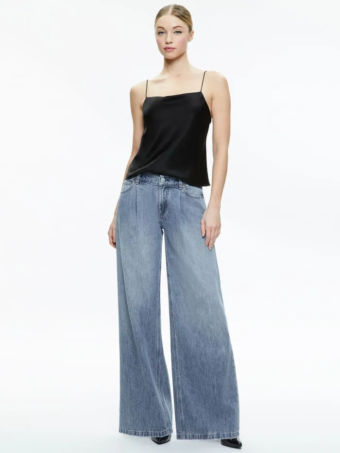 Alice Olivia TOPS WOMEN HARMON SLIP TANK Black