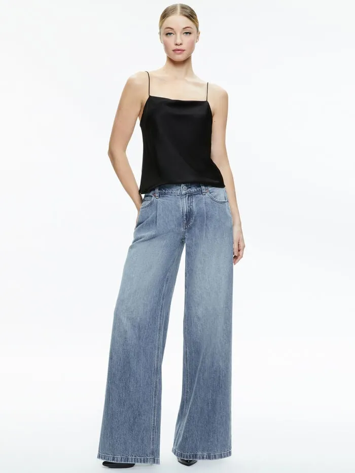 Alice Olivia TOPS WOMEN HARMON SLIP TANK Black
