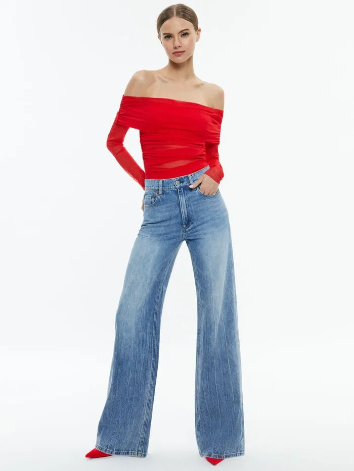 Alice Olivia TOPS WOMEN ISADOLA TOP Bright Ruby