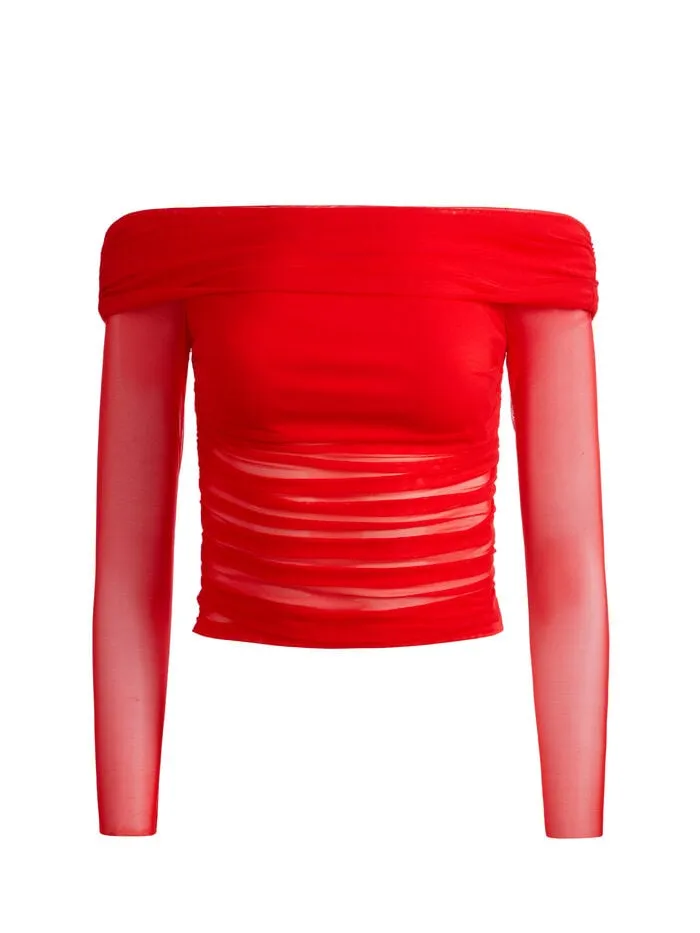 Alice Olivia TOPS WOMEN ISADOLA TOP Bright Ruby