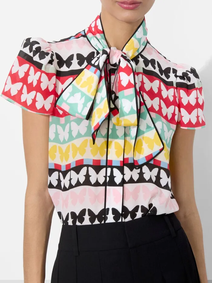 Alice Olivia TOPS WOMEN JEANNIE BUTTON DOWN Flutters