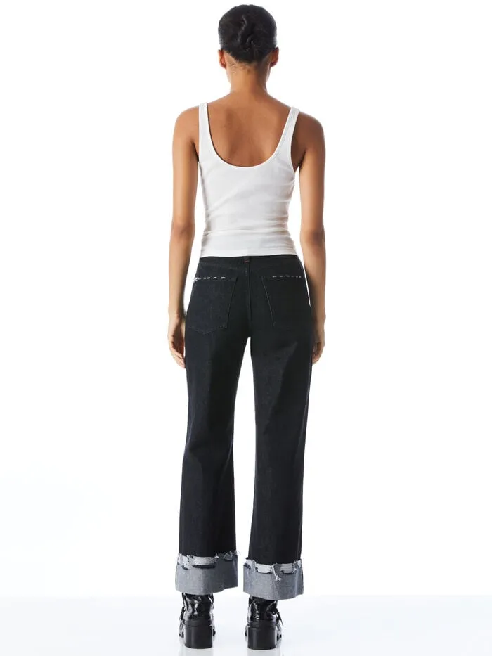 Alice Olivia TOPS WOMEN JEMI RIBBED TANK Off White