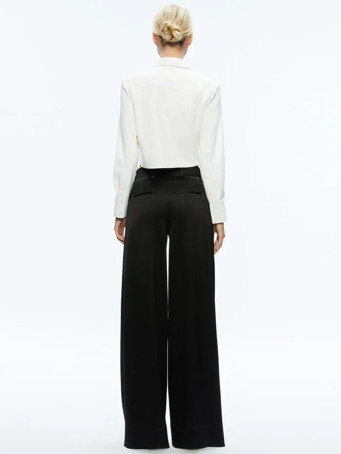 Alice Olivia TOPS WOMEN LEON VEGAN CROP TOP Off White