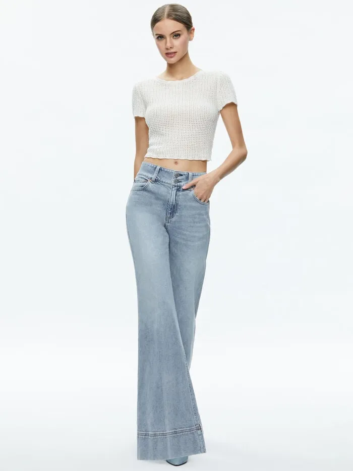 Alice Olivia TOPS WOMEN MARYAM PULLOVER Soft White