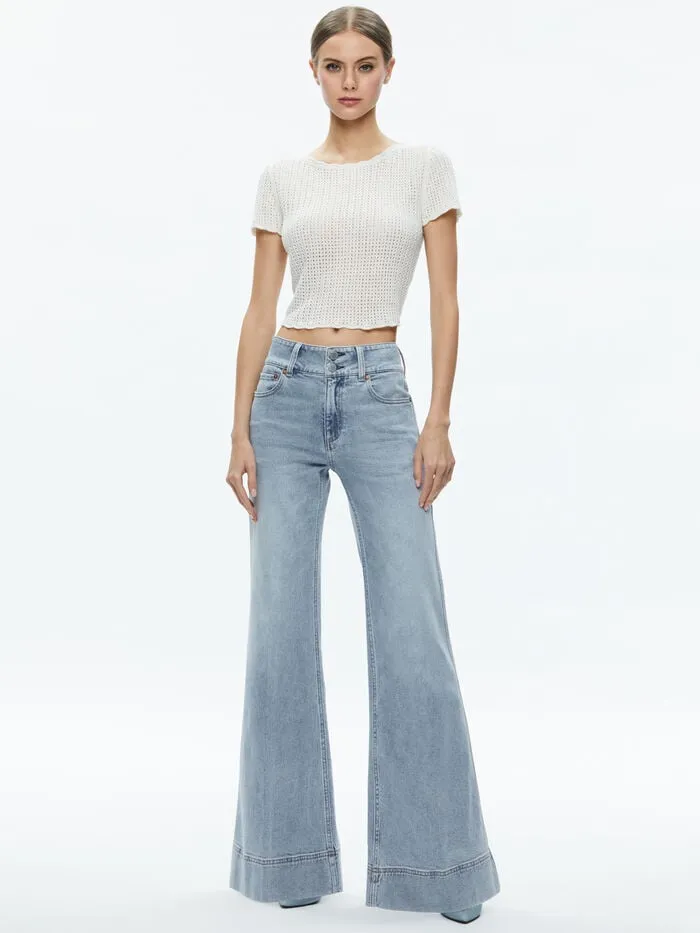 Alice Olivia TOPS WOMEN MARYAM PULLOVER Soft White