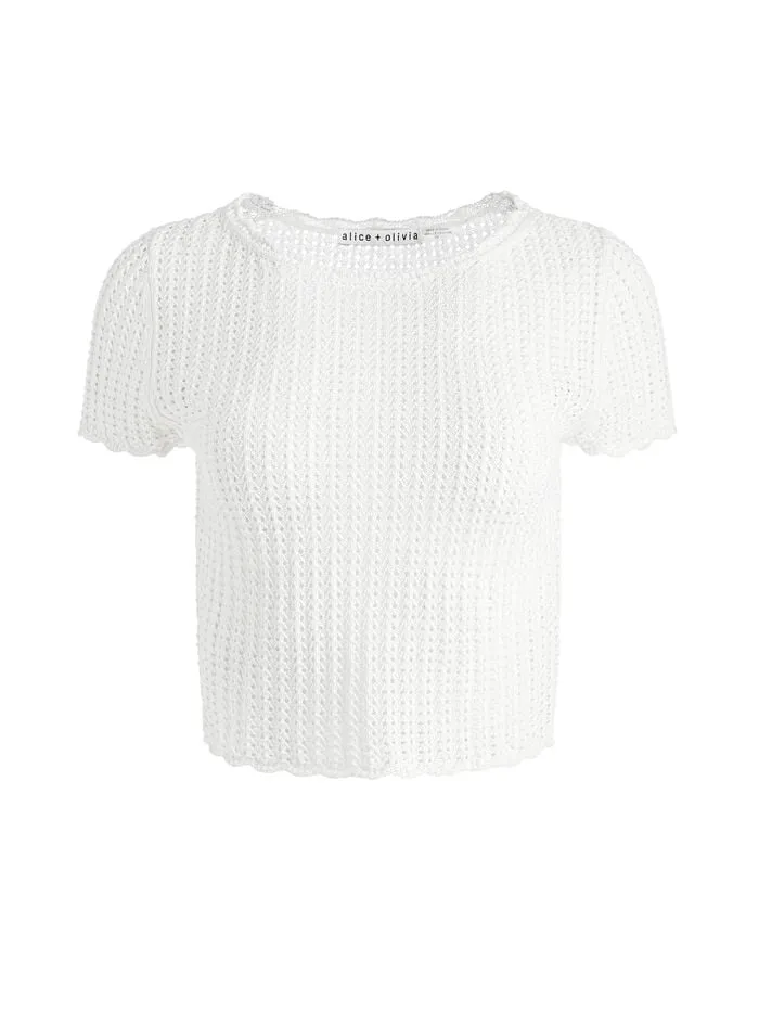 Alice Olivia TOPS WOMEN MARYAM PULLOVER Soft White