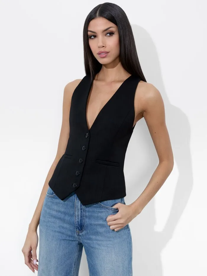 Alice Olivia TOPS WOMEN MAZIE VEST Black