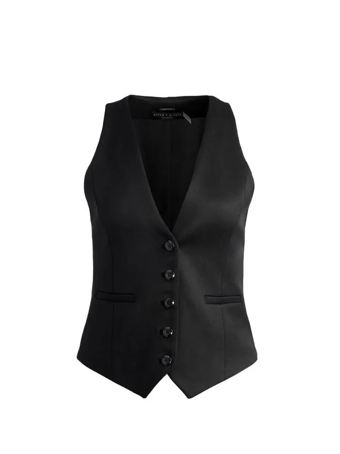 Alice Olivia TOPS WOMEN MAZIE VEST Black