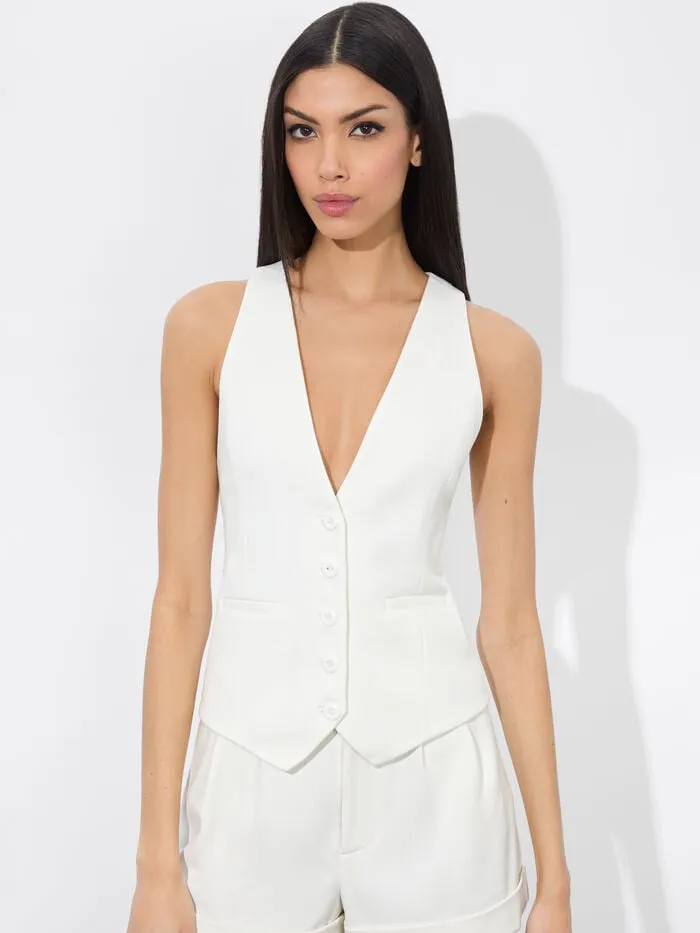 Alice Olivia TOPS WOMEN MAZIE VEST Off White