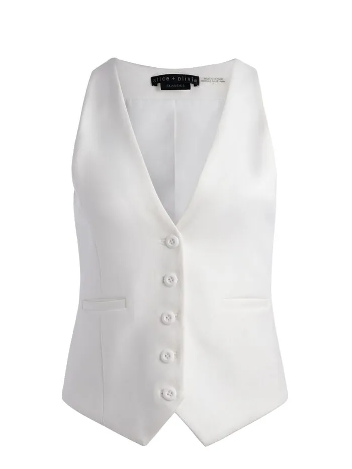 Alice Olivia TOPS WOMEN MAZIE VEST Off White