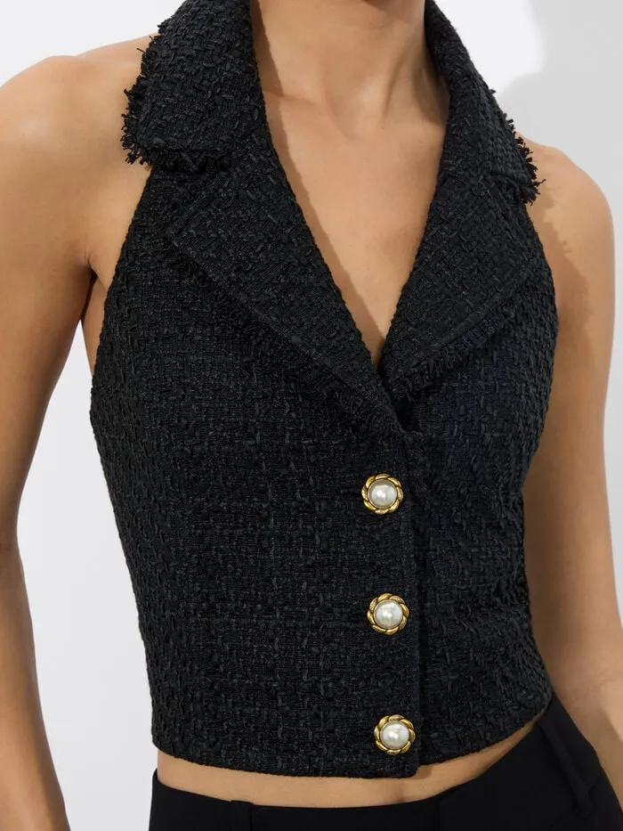 Alice Olivia TOPS WOMEN MERI HALTER VEST Black
