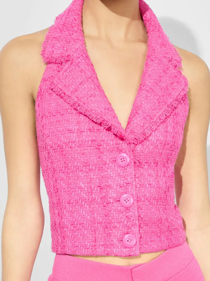 Alice Olivia TOPS WOMEN MERI HALTER VEST Wild Pink