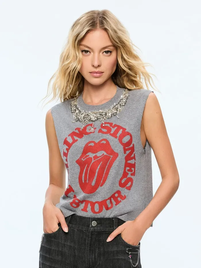 Alice Olivia TOPS WOMEN MICAH MUSCLE TANK Greyandbright Ruby