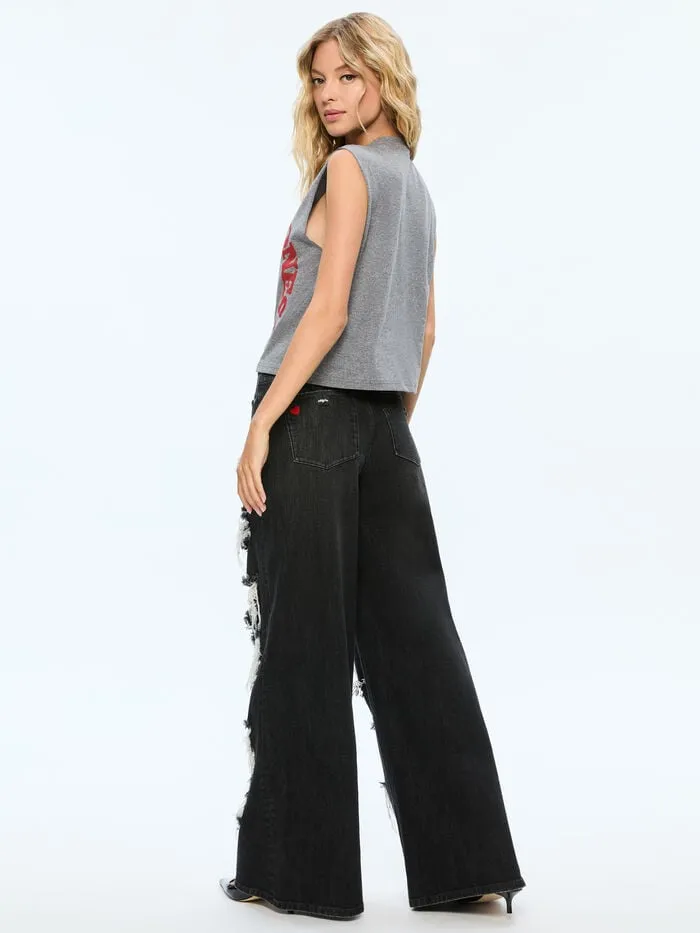Alice Olivia TOPS WOMEN MICAH MUSCLE TANK Greyandbright Ruby