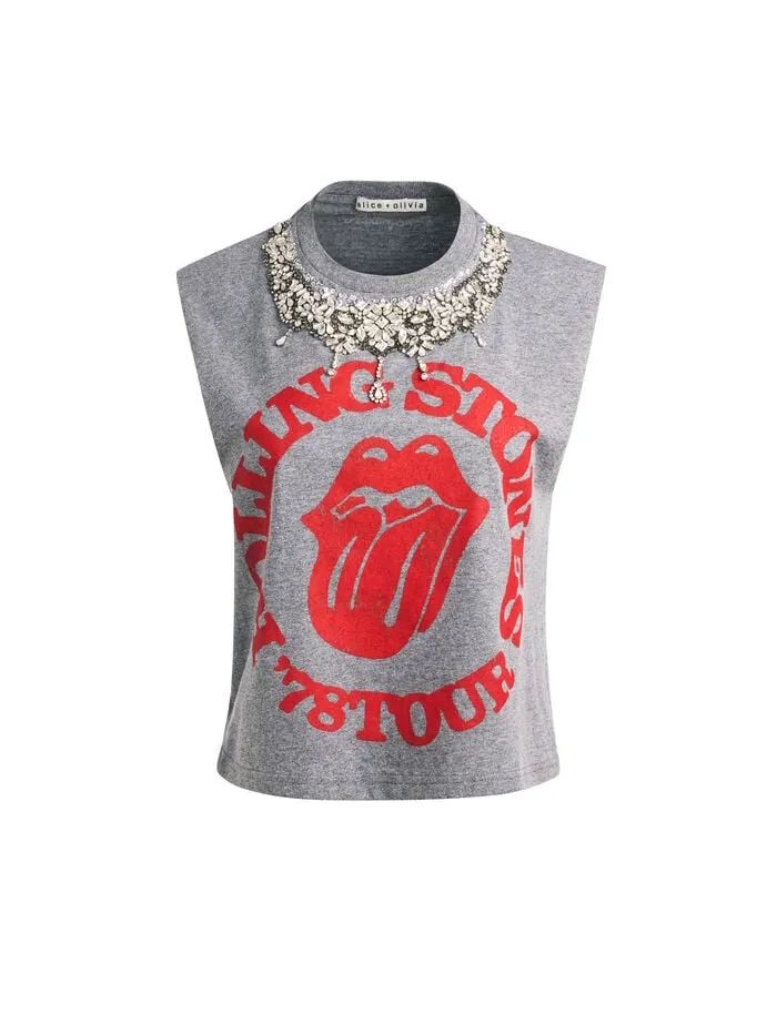 Alice Olivia TOPS WOMEN MICAH MUSCLE TANK Greyandbright Ruby