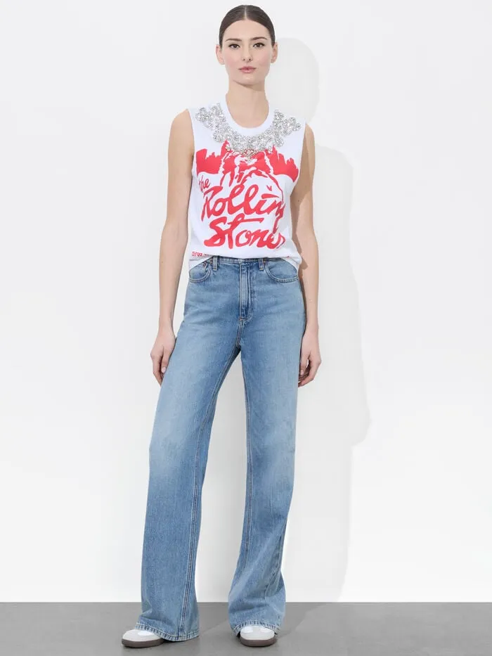 Alice Olivia TOPS WOMEN MICAH MUSCLE TANK Off Whiteandmulti