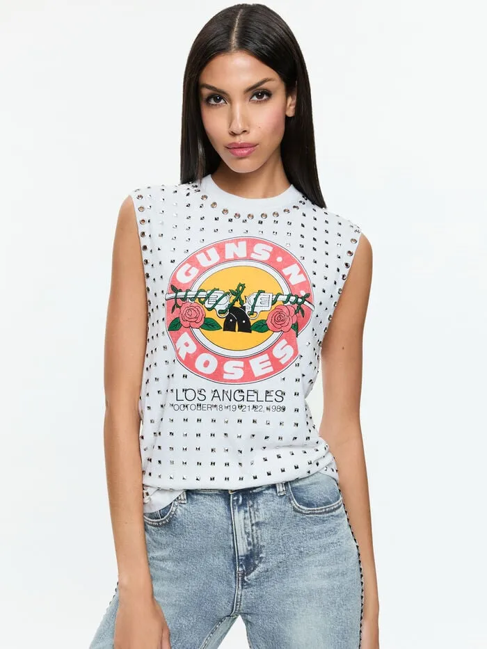 Alice Olivia TOPS WOMEN MICAH MUSCLE TANK Off White Multi