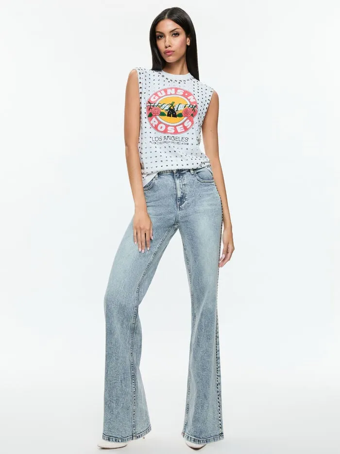 Alice Olivia TOPS WOMEN MICAH MUSCLE TANK Off White Multi