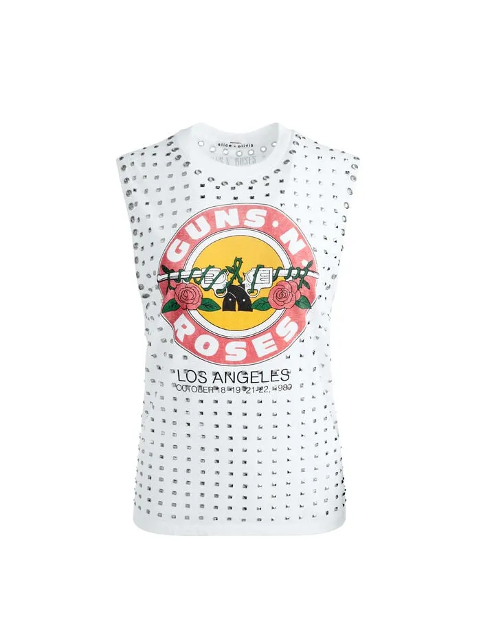 Alice Olivia TOPS WOMEN MICAH MUSCLE TANK Off White Multi