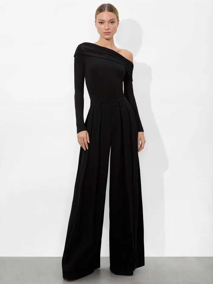 Alice Olivia TOPS WOMEN MOLLIE CONVERTIBLE BODYSUIT Black