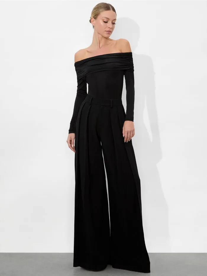 Alice Olivia TOPS WOMEN MOLLIE CONVERTIBLE BODYSUIT Black