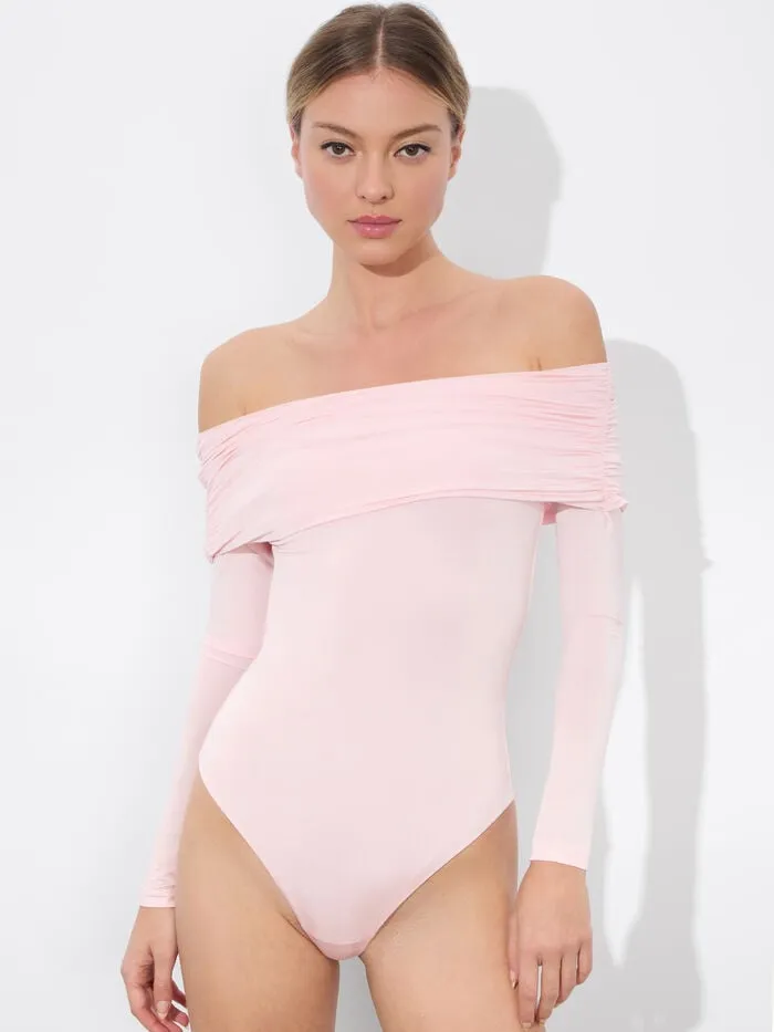 Alice Olivia TOPS WOMEN MOLLIE CONVERTIBLE BODYSUIT Shell Pink