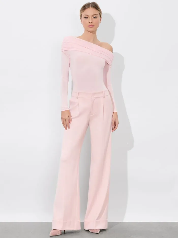Alice Olivia TOPS WOMEN MOLLIE CONVERTIBLE BODYSUIT Shell Pink